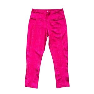 90 Degree Vibrant Hot Pink Athletic Yoga Leggings Athleisure Capri - Extra Small